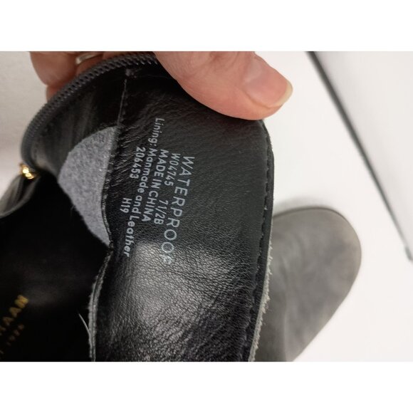 Cole Haan Quinney Ankle Boots Womens 7.5B Gray Suede Faux Fur Waterproof - Picture 11 of 12